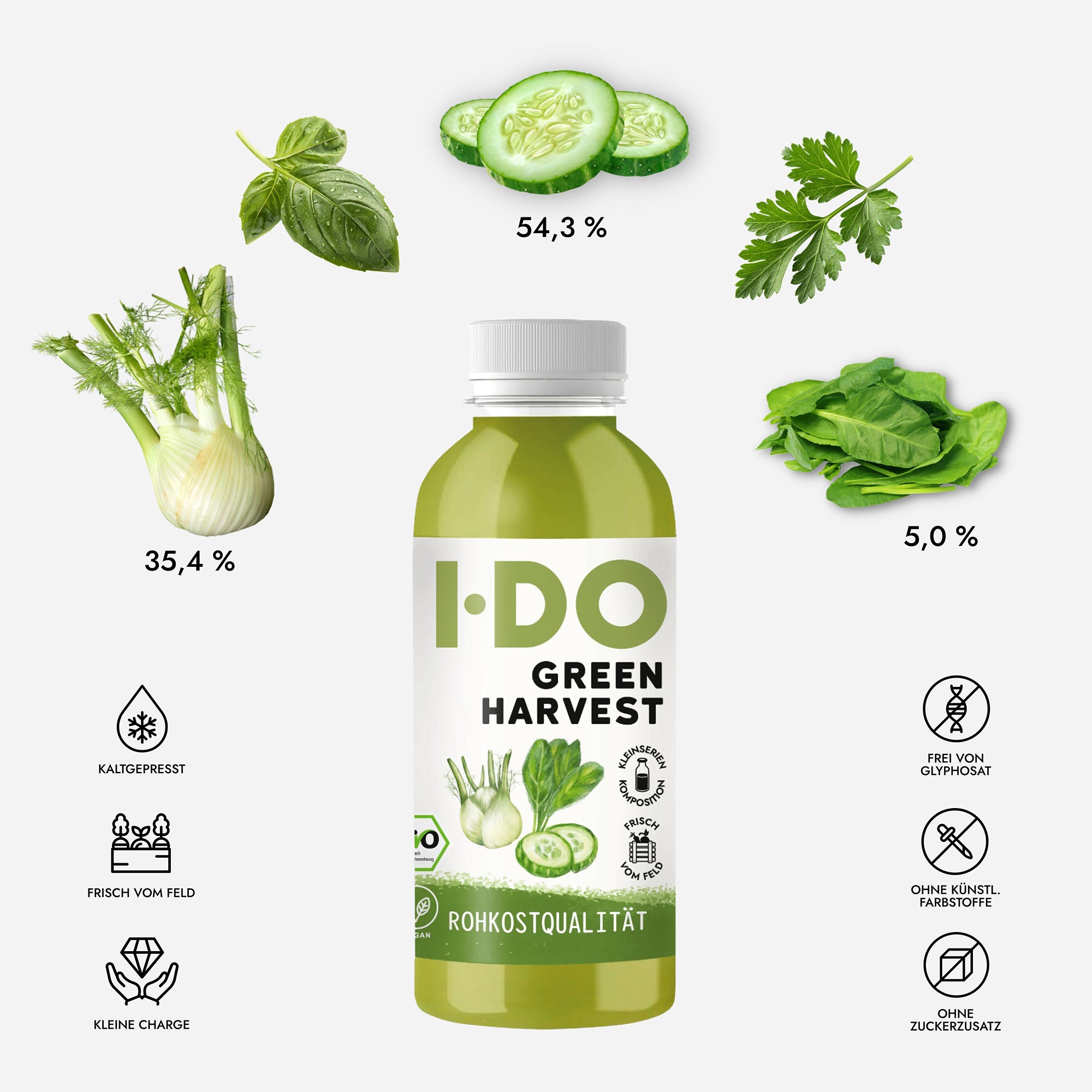 Flasche Bio-Gemüsesaft, kaltgepresst von I·DO