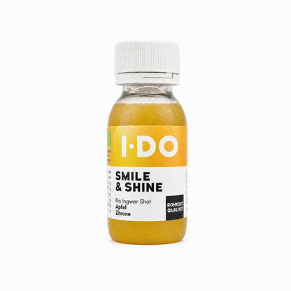 Smile &amp; Shine – kaltgepresster Bio-Ingwer shot von I·DO in der 60-ml-