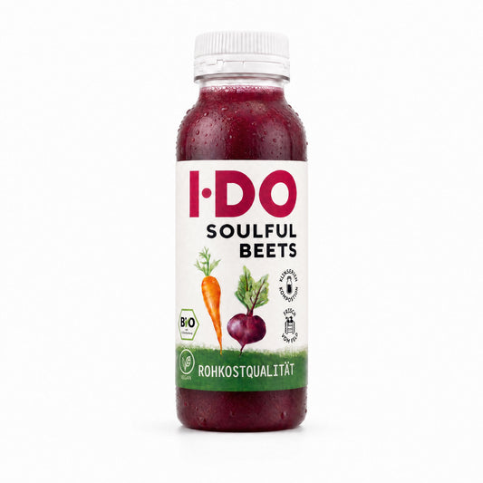 Soulful Beets – kaltgepresster Bio-Saft von I·DO in der 240-ml-Flasche