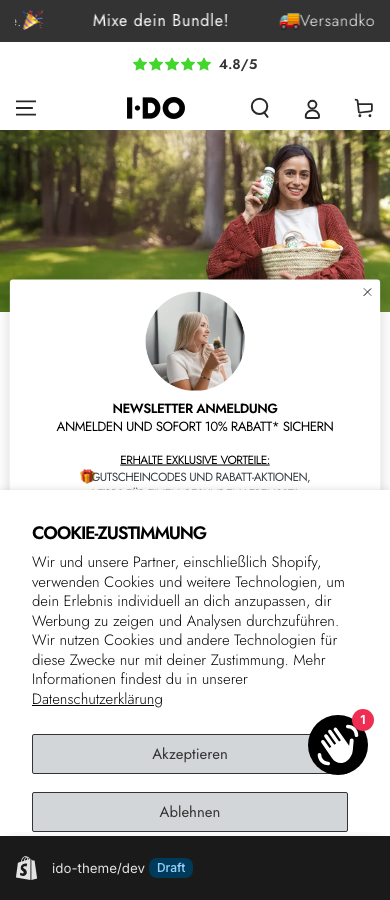 Mobiler Header vor der Optimierung